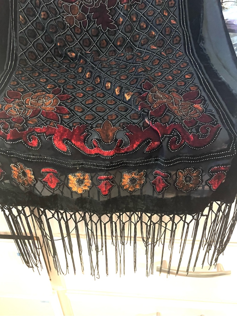 Vintage Devore Velvet Scarf